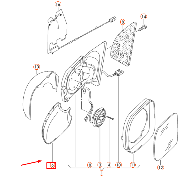 NEW VW AMAROK FRONT LEFT DOOR MIRROR LOWER COVER CAP 7E1857603B9B9 ORIGINAL