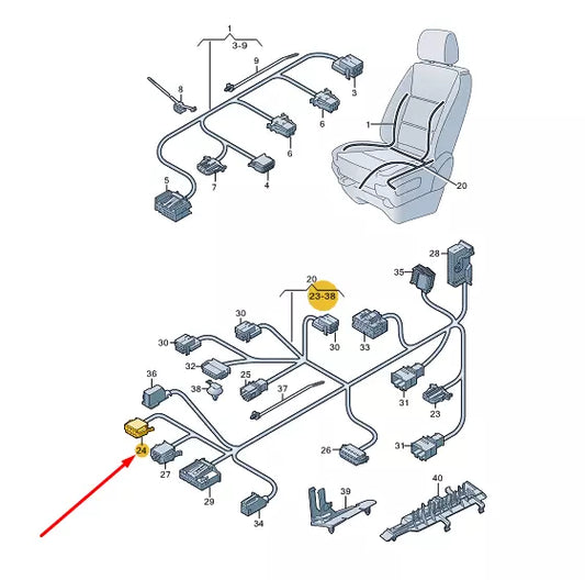 NEW VW TRANSPORTER VI T6 FLAT CONTACT HOUSING 10 PIN 1J0972725