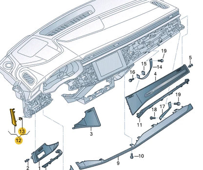 NEW AUDI Q8 4MN FRONT LEFT DASH PANEL TRIM LHD 4M88537816PS ORIGINAL