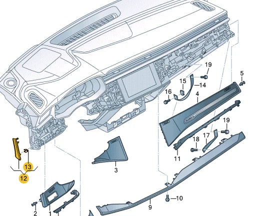 NEW AUDI Q8 4MN FRONT LEFT DASH PANEL TRIM LHD 4M88537816PS ORIGINAL