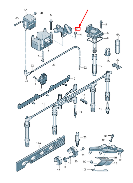 new vw golf vi 5k mk6 ignition coil mounting bracket 06a903103 original