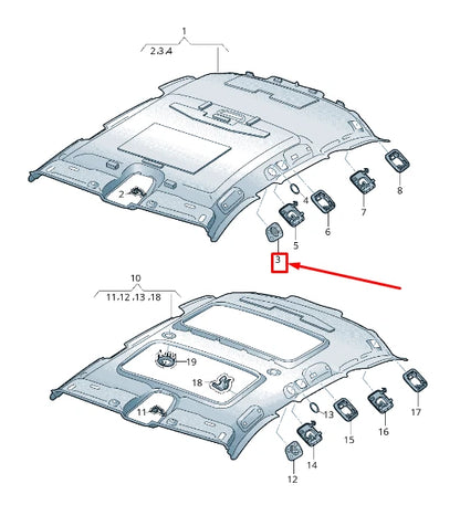 NEW AUDI A6 4A C8 LEFT ROOF LOUDSPEAKER TRIM 4K98681494PK
