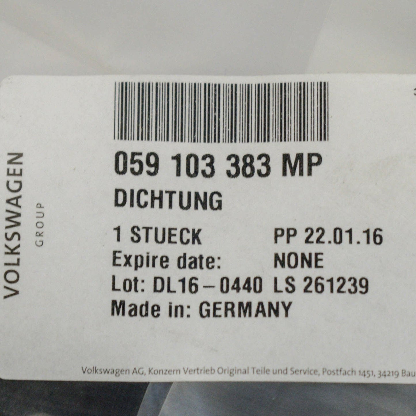 NEW AUDI A4 ENGINE CYLINDER HEAD GASKET B8 2.7 TDI 120KW 059103383MP ORIGINAL