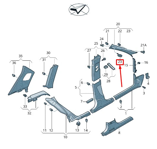 NEW AUDI RSQ3 8U LEFT A-PILLAR TRIM PANEL CAP 8U0868167AEP5