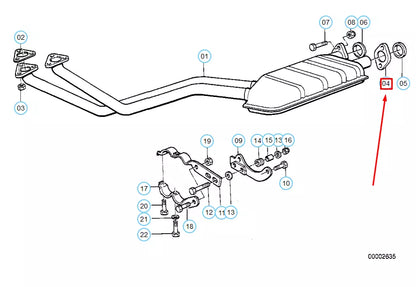 NEW BMW 3 E30 EXHAUST SYSTEM FLANGE 18111712064 1712064 ORIGINAL