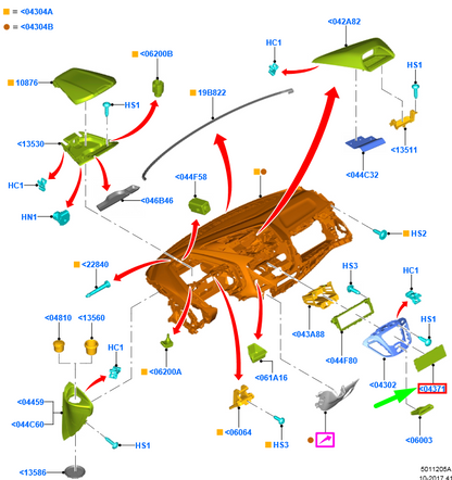 new ford transit custom mk1 dash panel radio opening cover trim 1580179 original