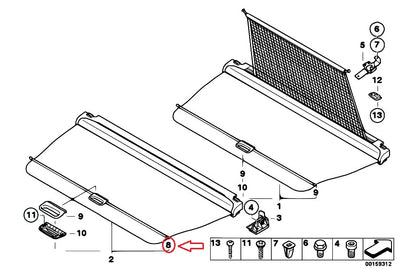 NEW BMW X5 E70 ROLLER BLIND PULL-OUT BAR 51479138044 ORIGINAL