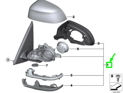 NEW BMW X4 F26 FRONT LEFT SIDE WING MIRROR RHD 51167478029 7478029 ORIGINAL