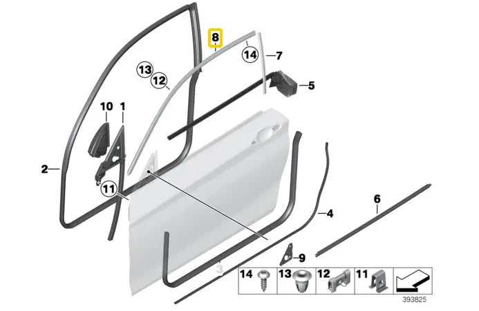 NEW BMW 1 F21 FRONT LEFT DOOR UPPER STRIP 51767284415 ORIGINAL