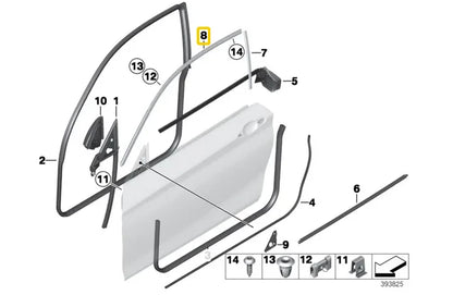 NEW BMW 1 F21 FRONT LEFT DOOR UPPER STRIP 51767284415 ORIGINAL