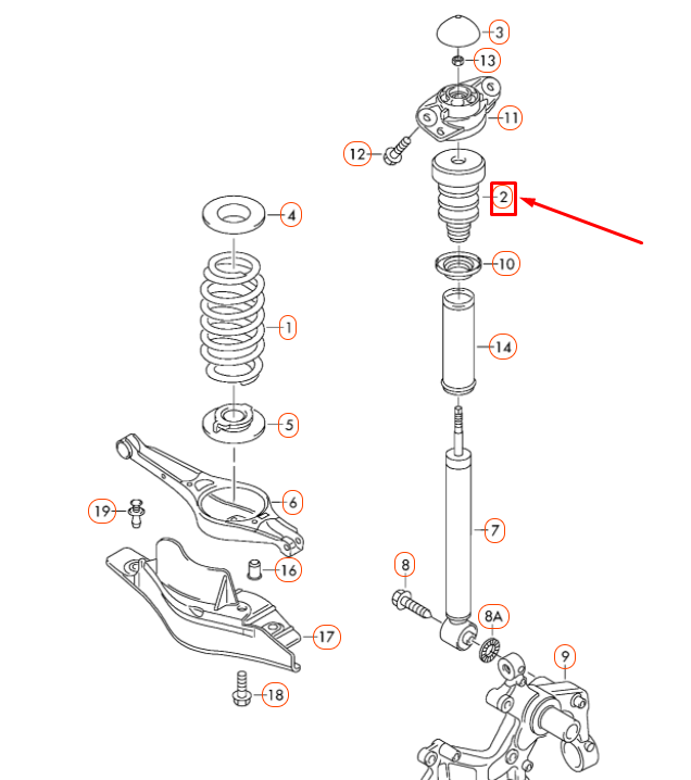 NEW VOLKSWAGEN PASSAT B6 REAR SUSPENSION STOP BUFFER 3C0511359F ORIGINAL