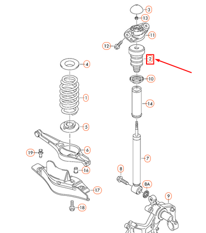 NEW VOLKSWAGEN PASSAT B6 REAR SUSPENSION STOP BUFFER 3C0511359F ORIGINAL