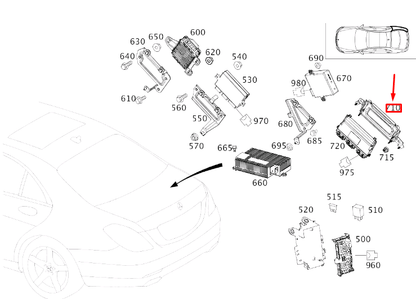new mb s w222 right rear seat control unit bracket a2225401140 original