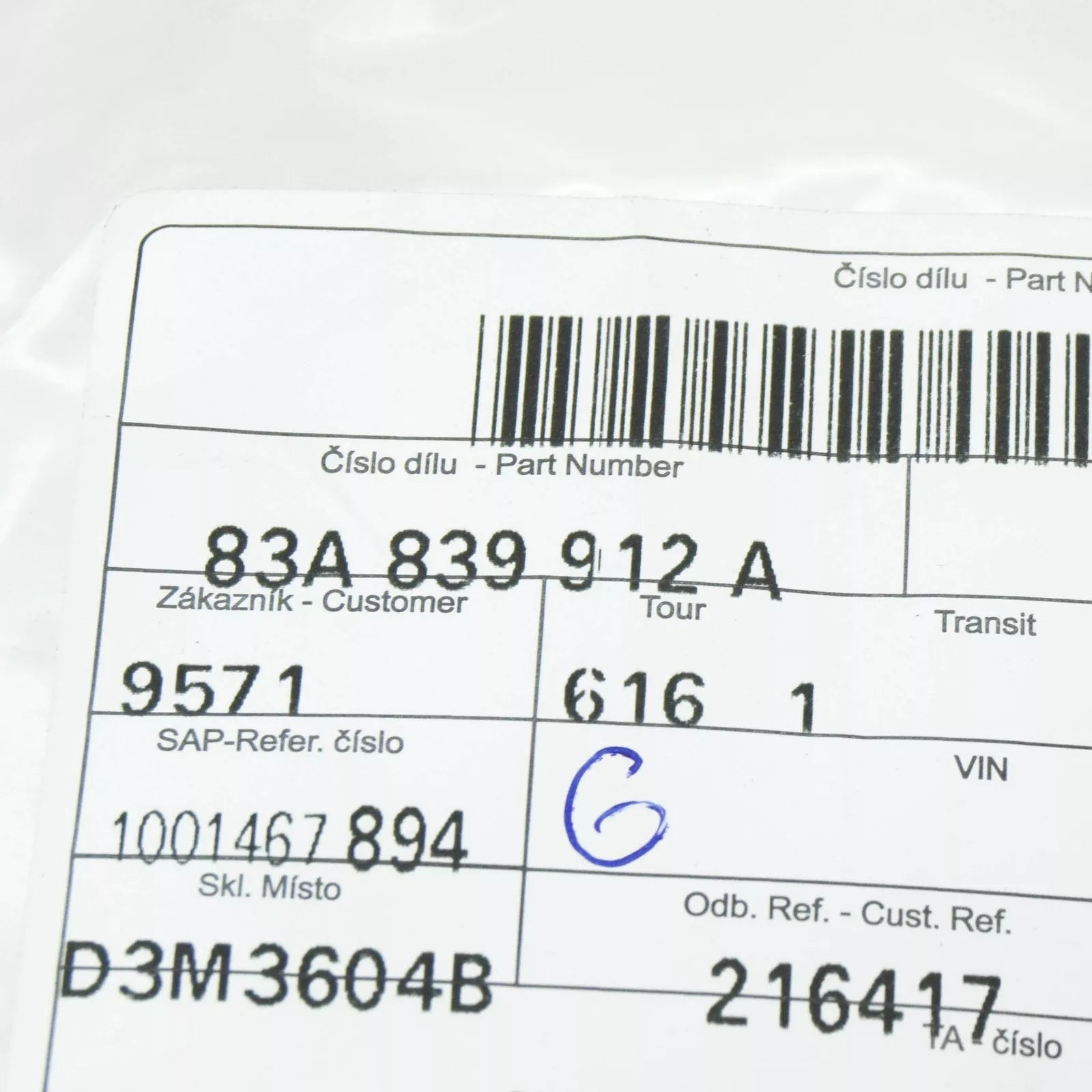 NEW AUDI Q3 F3 REAR RIGHT OUTER DOOR SEAL RUBBER 83A839912A ORIGINAL