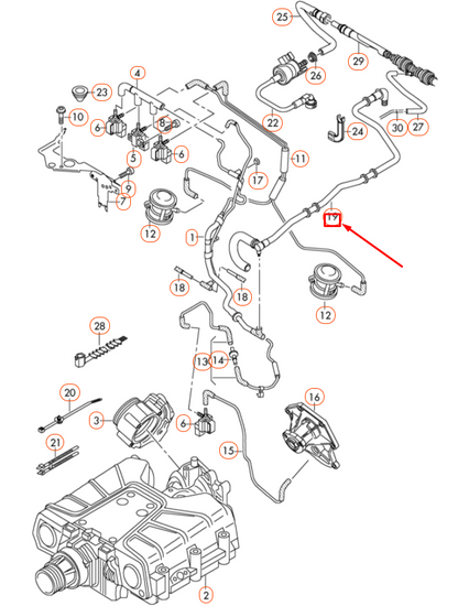 NEW AUDI A6 C7 VACUUM PIPE 06E133773DD ORIGINAL