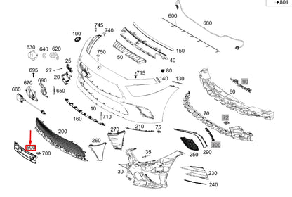 NEW MERCEDES-BENZ CLS C257 FRONT BUMPER LICENSE PLATE HOLDER A2578802200