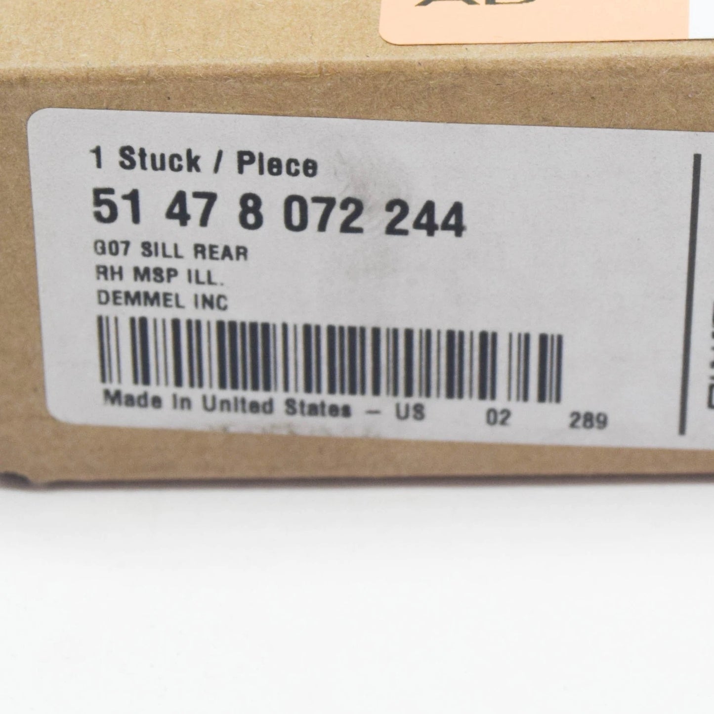 NEW BMW X7 G07 REAR RIGHT DOOR SILL INSERT 51478072244 ORIGINAL