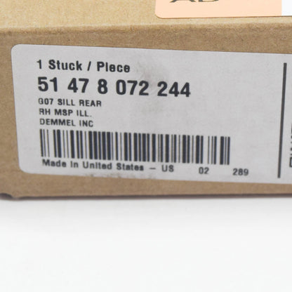 NEW BMW X7 G07 REAR RIGHT DOOR SILL INSERT 51478072244 ORIGINAL