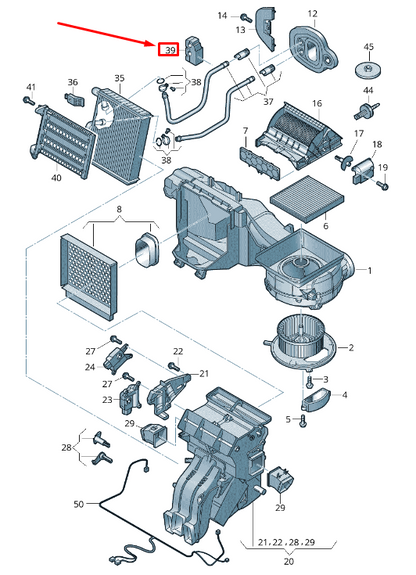 new skoda kodiaq ns heat exchanger seal rhd 5q2819861 original