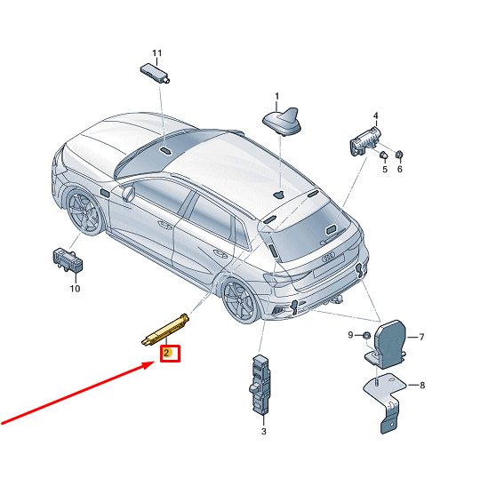 new audi a3 sportback 8y left upper antenna amplifier 8y4035225m original