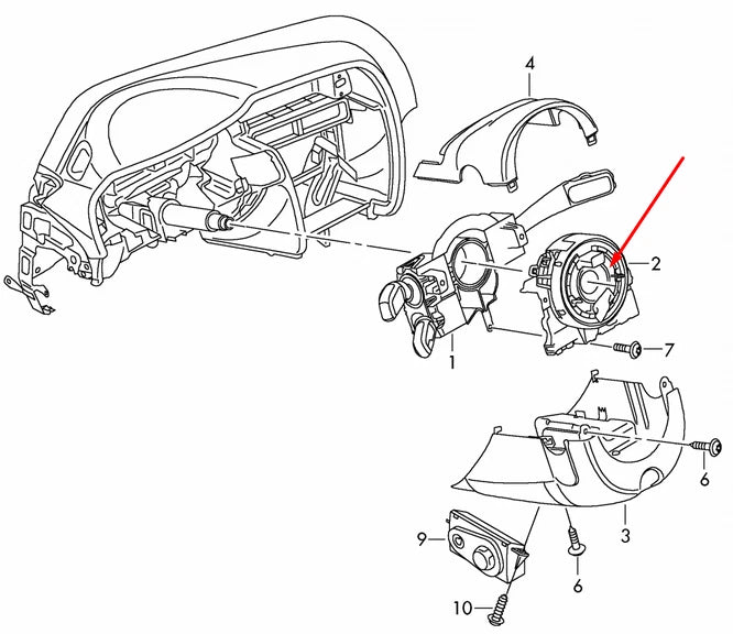 NEW AUDI TT 8J STEERING WHEEL SLIP RING SQUIB 1K0959653D ORIGINAL