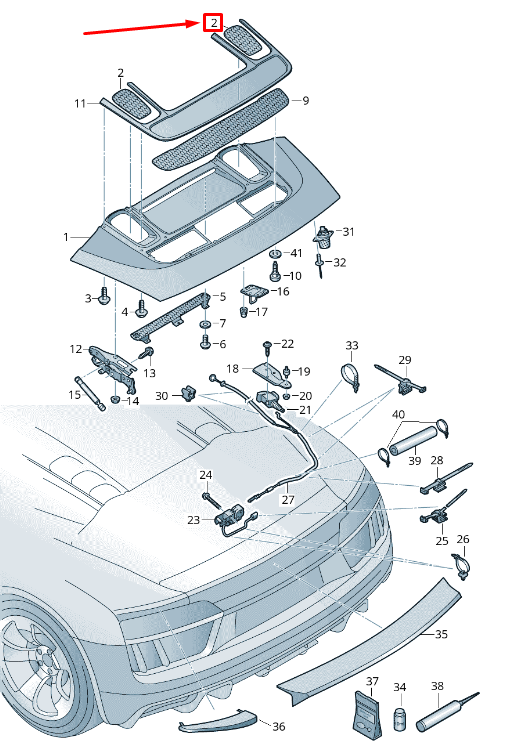 new audi r8 4s rear lid vent grille 4s7827923ap6 4s7827923 ap6 original