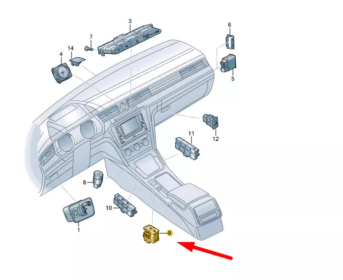 NEW VW ARTEON 3H7 ELECTROMECHANICAL PARKING BRAKE SWITCH 3G0927225BWZU ORIGINAL