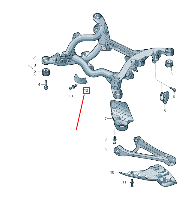 NEW VW TOUAREG 7P MK2 REAR ASSEMBLY CARRIER STONE CHIP GUARD 7P6505415 ORIGINAL