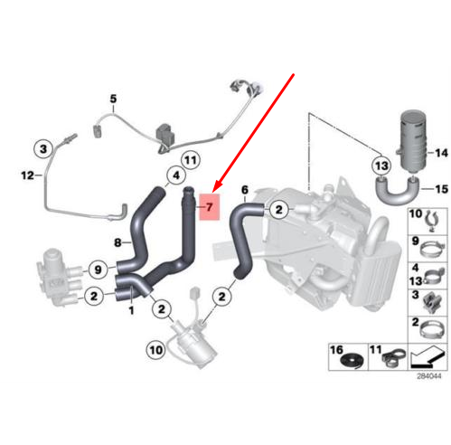 new bmw 5 f10 independent heating unit hose 64129184366 9184366 original