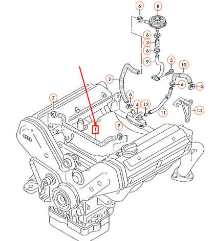 NEW AUDI A8 D3 BREATHER VENT HOSE 077103221AM ORIGINAL