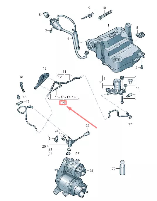 NEW VW PASSAT B8 3G REDUCING AGENT INJECTOR METERING LINE 3Q0131984AD ORIGINAL