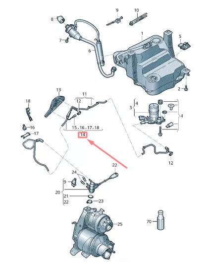 NEW VW PASSAT B8 3G REDUCING AGENT INJECTOR METERING LINE 3Q0131984AD ORIGINAL