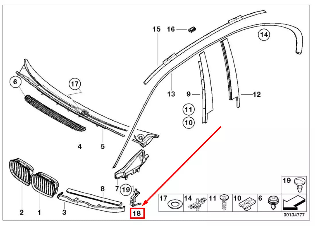 NEW BMW 3 E46 LEFT DIRECTION INDICATOR LIGHT BRACKET 63136914763 6914763