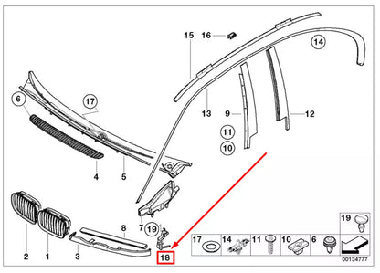 NEW BMW 3 E46 LEFT DIRECTION INDICATOR LIGHT BRACKET 63136914763 6914763