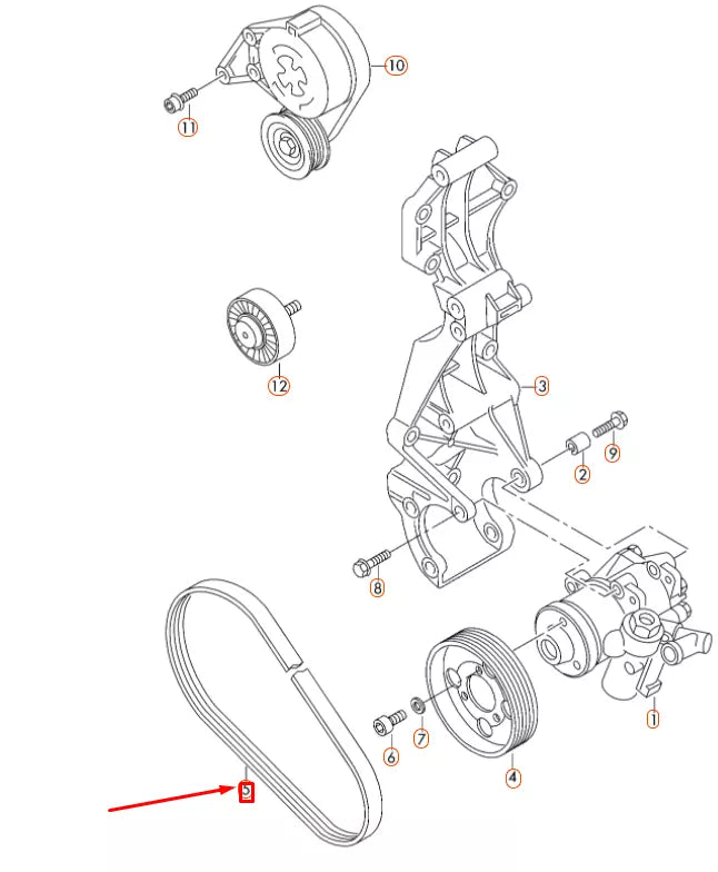 NEW VOLKSWAGEN BEETLE A5 ACCESSORY DOUBLE POLY V-BELT 07K145933F ORIGINAL