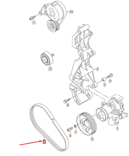 NEW VOLKSWAGEN BEETLE A5 ACCESSORY DOUBLE POLY V-BELT 07K145933F ORIGINAL