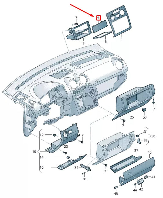 NEW VOLKSWAGEN CADDY 2K MK3 RADIO APERTURE TRIM 1K0857231A1QB
