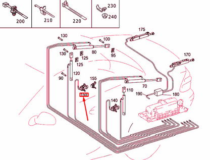 NEW MERCEDES-BENZ SL R230 RIGHT TOP HYDRAULIC CYLINDER A2308001772 ORIGINAL