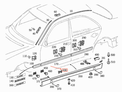 new mercedes-benz e w210 side skirt panel cover trim a2109970033 original