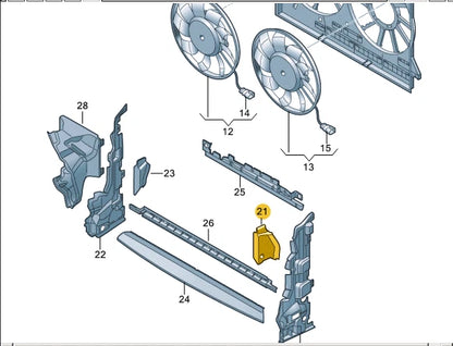 NEW AUDI A4 B9 LEFT AIR GUIDE 8W0121283CK ORIGINAL