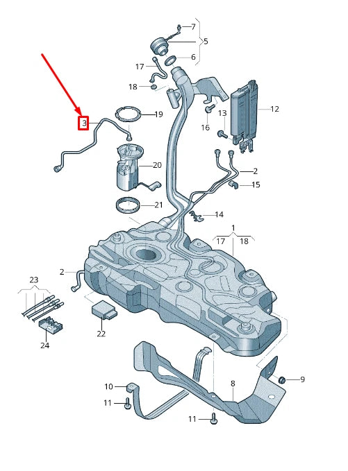 NEW AUDI A3 SPORTBACK 8V FUEL LINE 5Q0201293R ORIGINAL