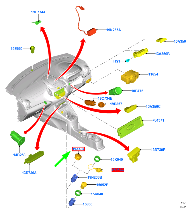 new ford ka mk3 additional socket cover dn1t-19g310-aa 1824581 original