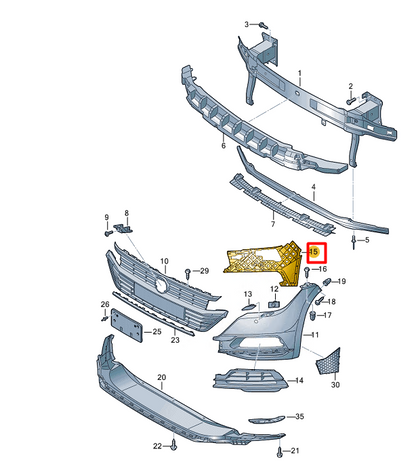 NEW VOLKSWAGEN ARTEON 3H7 FRONT RIGHT BUMPER BRACKET 3G8807178F ORIGINAL