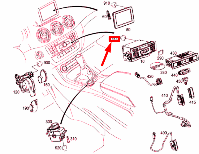 NEW MB CLA C117 AUDIO/COMAND CONTROL PANEL CONTACT CARRIER A0015451530 ORIGINAL
