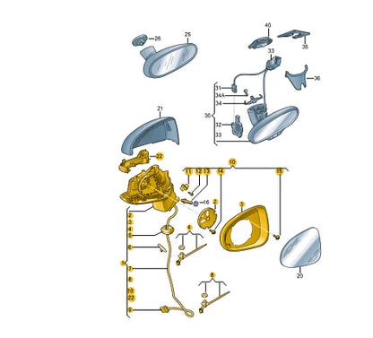 NEW AUDI A1 8X FRONT RIGHT WING MIRROR HOUSING RHD 8X2857410R9B9 2 ORIGINAL