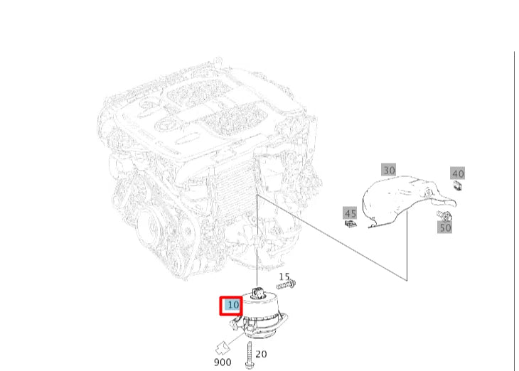 NEW MERCEDES-BENZ S W222 FRONT LEFT SIDE ENGINE MOUNT A2222408200 ORIGINAL