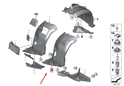 NEW BMW M3 E92 FRONT LEFT WHEEL HOUSING LINER FRONT PART 51717899815 ORIGINAL