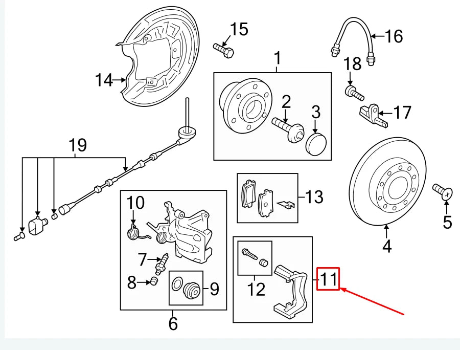 NEW VW GOLF VII 5G MK7 REAR LEFT BRAKE CALIPER 5QM615425B ORIGINAL