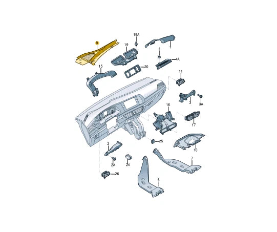 NEW VOLKSWAGEN JETTA A7 FRONT RIGHT PLENUM CHAMBER COVER 17B819404A9B9