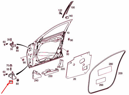 NEW MERCEDES-BENZ C W203 FRONT LEFT DOOR BOTTOM HINGE A2057200337